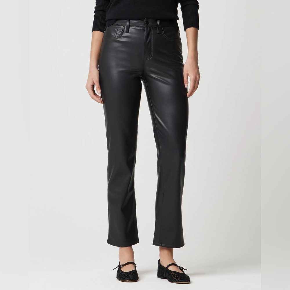 J.Crew High-Rise Straight-Leg Faux Leather Pants - Black - Size 29
